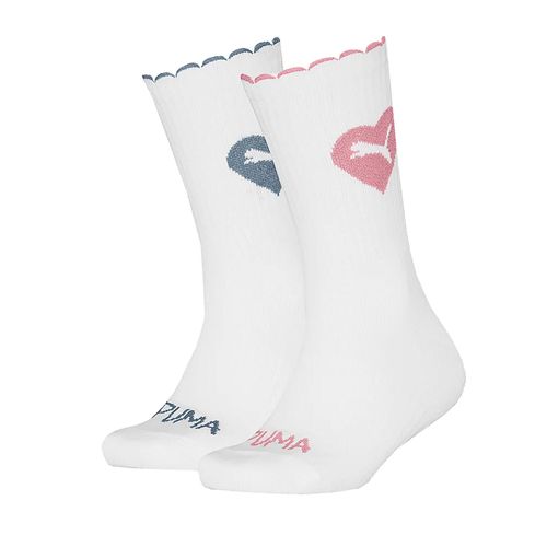 Chaussettes Puma Puma Girls Scallop Edge Sock 2p Blanc 27/30