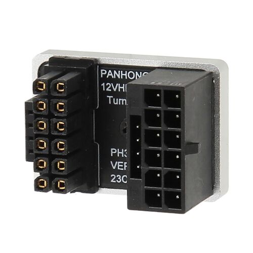 ATX 16 Broches Mâle vers 16 Broches Femelle 180 Degrés Adaptateur Incliné 12V PCIe5.0 HPWR GPU U Connecteur à Angle de Rotation pour PC de Bureau Argent