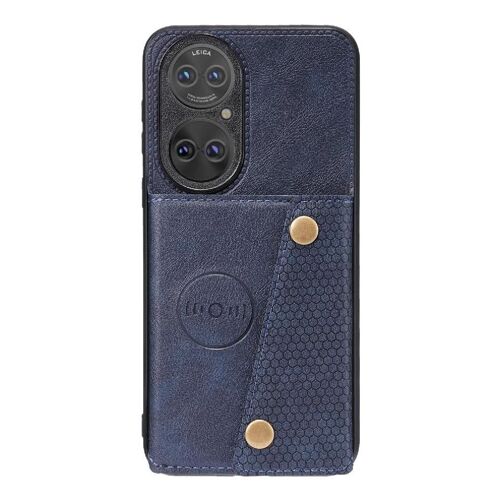 Portefeuille Étui Pour Huawei P50 Protection Antichoc Titulaire De La Carte Buit En Fer Étui Portefeuille Béquille - Bleu