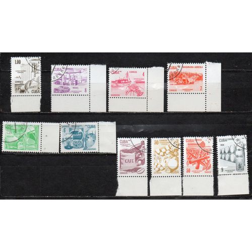 Cuba- Série De 10 Timbres Oblitérés- Exportations Cubaines