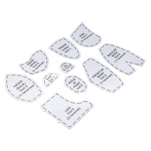 10pcs Ours Modèle Règle Ensemble Bricolage Acrylique Quilting Outils Réutilisable Ours Couture Modèle Set M 12 Pouces
