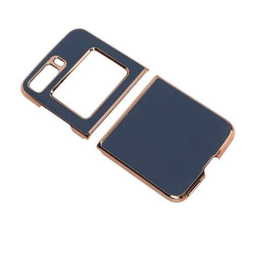Coque de téléphone en cuir pour Moto Razr 2022 Coque de protection pour téléphone Housse anti-rayures Antichoc Supérieure inférieure Split Coque de téléphone bleue