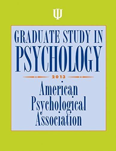 Graduate Study In Psychology