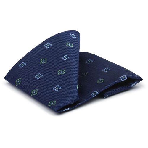 Suitable Pochette De Costume Soie Fleurs Marine Bleu Bleu Foncé