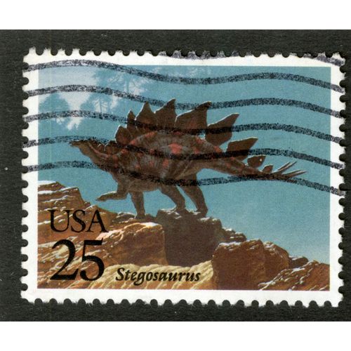 Timbre Oblitéré Usa 25, Stegosaurus