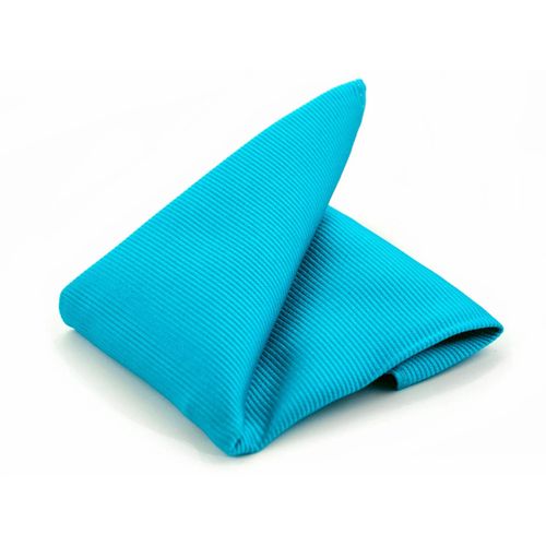 Pochette De Costume Soie Turquoise F24 Bleu