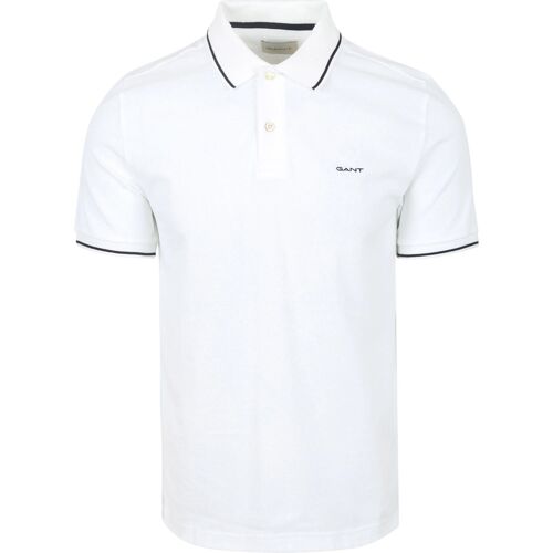 Gant Tipping Piqué Polo Blanche Blanc Taille 3xl