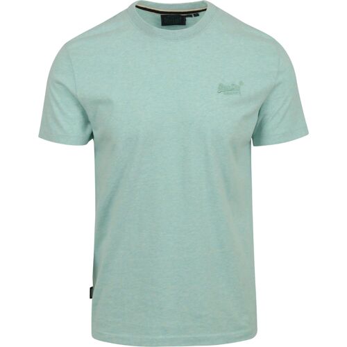 Superdry T-Shirt Classique Melange Clair Vert Taille L