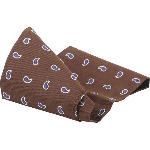 Suitable Pochette De Costume Soie Paisley Marron