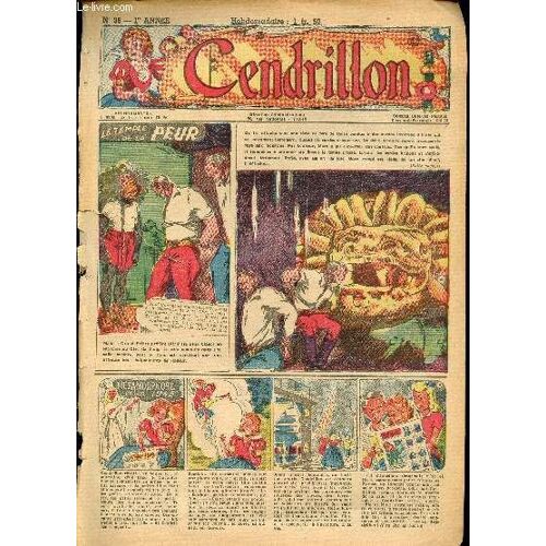 Cendrillon - Hebdomadaire N° 36 - 23 Septembre 1943 - Le Temple De La Peur Par P. Mouchot - Funeste Trésor Par Paul Girard - Malika Par R. Philippe - Les Aventures De Jean D Hail Et Pull-Over - Le(...)