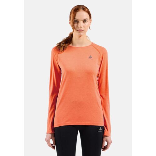 Odlo T-Shirt De Running Sans Coutures À Manches Longues Essentials Pour Femme, L, Orange
