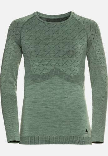 Odlo Haut Technique À Manches Longues Slokar Performance Wool Warm Pour Femme, M, Green