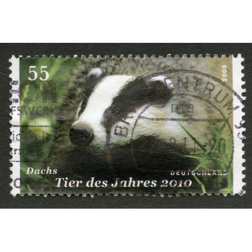 Timbre Oblitéré Deutschland, Dachs Tier Des Jahres 2010, 55, 2009