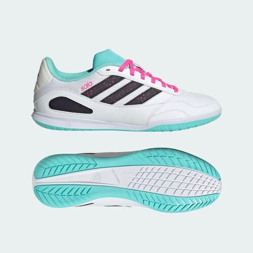 Chaussures Super Sala Competition3 Indoor Adidas Cloud White Aurora Black Flash Aqua