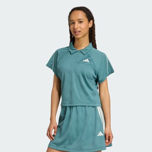 Polo Stadium 3 Bandes Tennis Inspired Jacquard Adidas - Preloved Teal / Off White - Xs