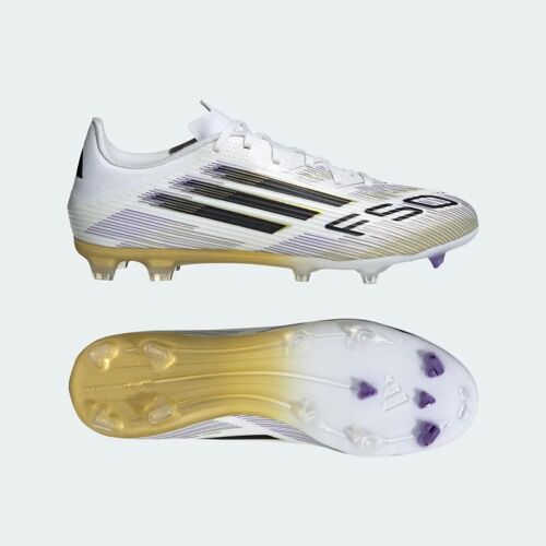 Chaussures F50 League Terrain Souple Multissurfaces Adidas Cloud White Core Black Gold Metallic