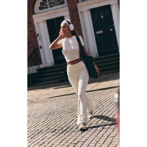 Pantalon De Yoga En Coton Doux Crème, Crème
