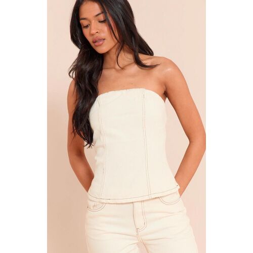 Tall Top Bustier En Jean Écru, Ecru