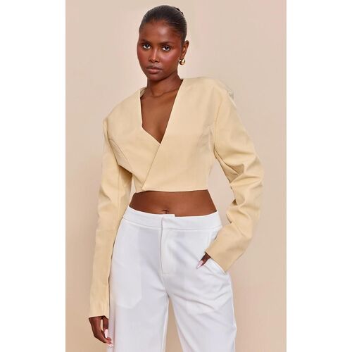 Blazer Cache-Coeur Jaune Beurre Noué Sur La Taille, Jaune Beurre