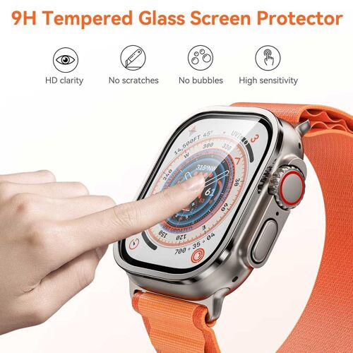 WiWu Protecteur d'écran avec bord en verre trempé Easy Install Watch Series 7-9 45 mm Noir