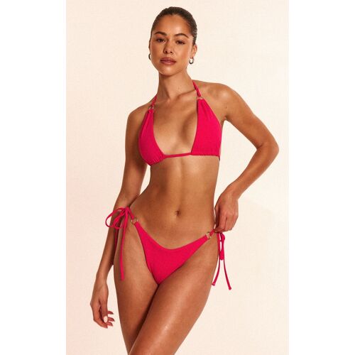 Mini Haut De Maillot De Bain Triangle Fuchsia À Anneaux Et Bonnets Montants, Fuchsia