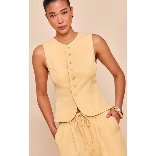 Gilet De Tailleur Tissé Jaune Beurre, Jaune Beurre