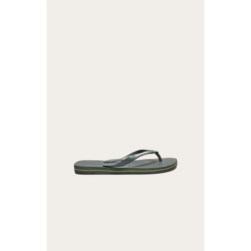 Havaianas Tongs Classiques Vertes Logo Brésil Vert