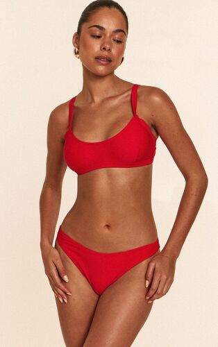 Bas De Maillot Tanga Rouge À Coupe Boomerang, Rouge