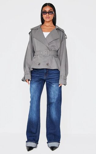 Trench Classique Gris Style Coupé, Gris