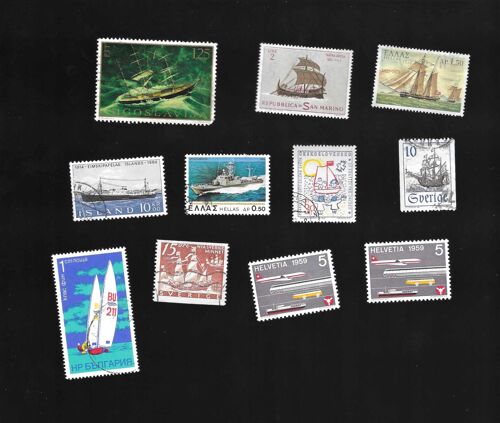 Europe - Lot De 11 Timbres Divers Pays Bateaux