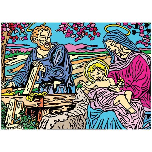 Tableau Velours La Sainte Famille De Giovanni Sericolor