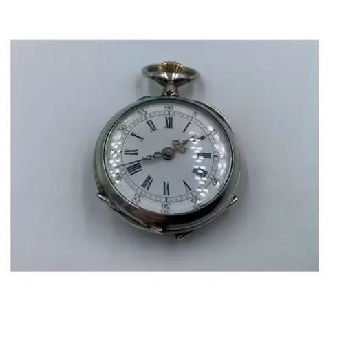 Gousset Montre A Rubis Argent Massif Pendule 21 Grammes Chiffres Romain Fleur Oiseau Antiquite Bijou 1880 Retro Qualite Authentique Xix° Siecle Fonctionne Tres Bien Diamètre Verre: 2.3 Cm
