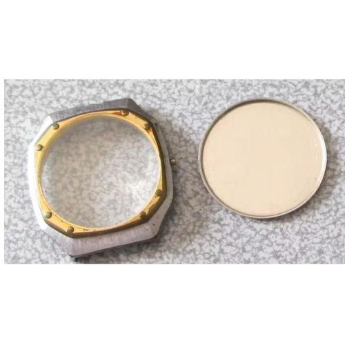 Ancien Boitier De Montre Maty-Fond Diamètre 3cm + Support Avec Sa Vitre (Remontoir Cassé)-Modèle Ayant Plus De 50 Ans Conforme Aux Photos Jointes