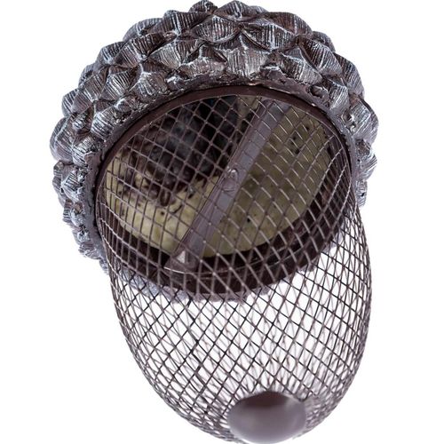 Mangeoire À Oiseaux En Résine Et Métal En Forme De Gland