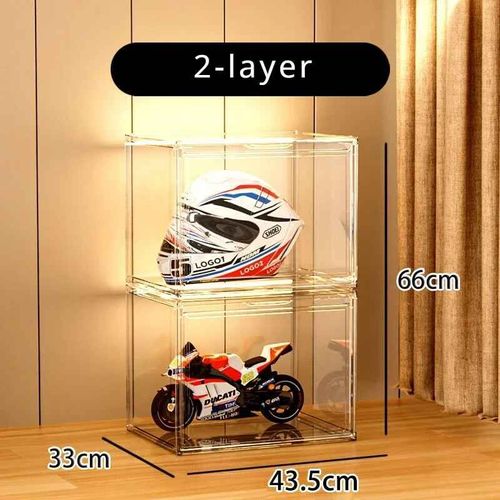 Présentoir Transparent Moderne Pour Casque De Moto,Étagère De Rangement En Acrylique,Anti-Poussière,T1,Vitrine Multicouche - Type A 2 Layers