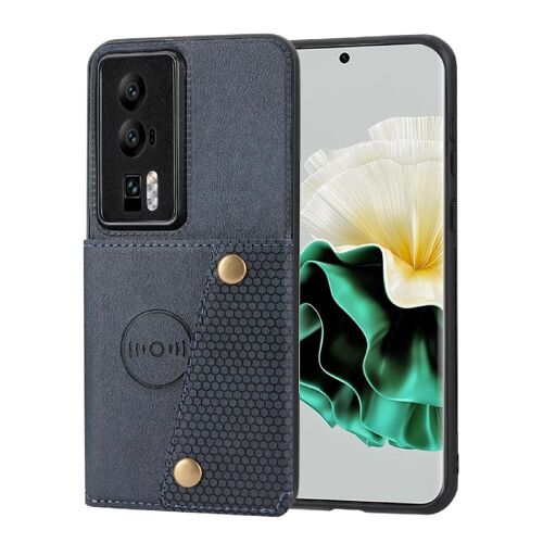 Portefeuille Étui Pour Huawei P60 Buit En Fer Étui Portefeuille Béquille Protection Antichoc Titulaire De La Carte - Bleu