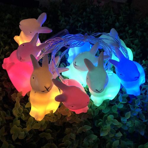 Guirlande Lumineuse Lapin De PâQues, 1.5m, 10 Lampes Led, LumièRe DéCorative, DéCoration De PâQues, DéCor De Joyeuses PâQues
