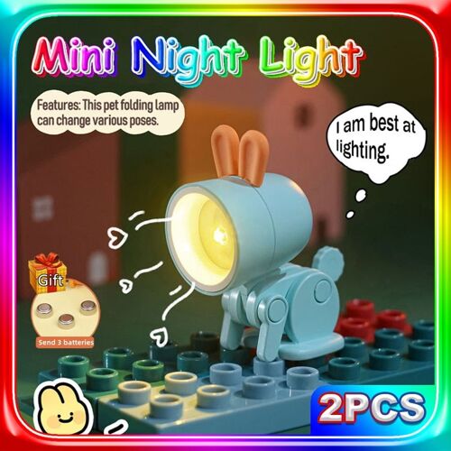 Mini Lampe Led Pliable En Forme D'animal De Compagnie, Cadeau Idéal Pour Un Étudiant, Chambre D'enfant, Chevet, Chambre À Coucher, Salon
