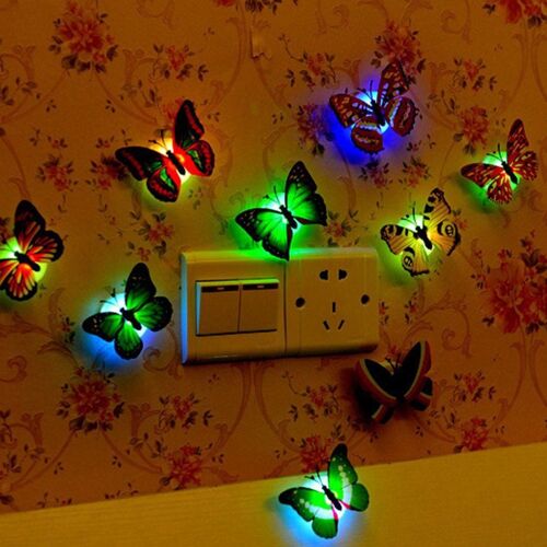 Lampe Murale Led en Forme de Papillon Coloré, Luminaire Décoratif, Jouet Créatif, Petite Veilleuse à Coller, Idéal pour la Chambre à Coucher, Offre Spéciale