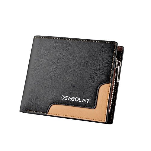 Portefeuille en cuir souple pour hommes, court, mode visage léger, portefeuille horizontal multifonctionnel pour hommes