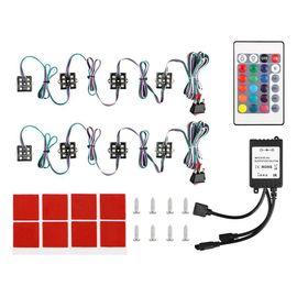 Kit De Feu Arrière Led Rgb Pour Camion Et Lit, Son Activé, Télécommande Sans Fil, Éclairage De Travail Multicolore, Néon, Éclairage De Roche (8 Dosettes)
