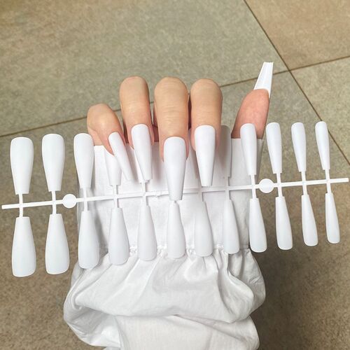 Faux Ongles En Forme De Cercueil, Ongles Artificiels, Mat, Très Longs, Beauté Des Ongles, Manucure De Ballet, 72 Pièces 