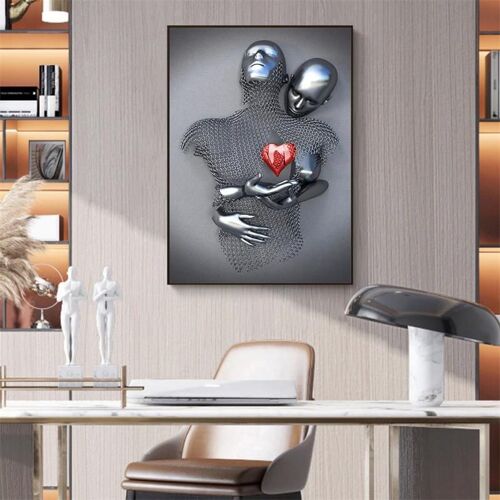 Statue de Couples en métal moderne, 13x18cm, 1 pièce, affiches d'art mural, décoration, amoureux, Sculpture, affiches imprimées, photos, décor de maison