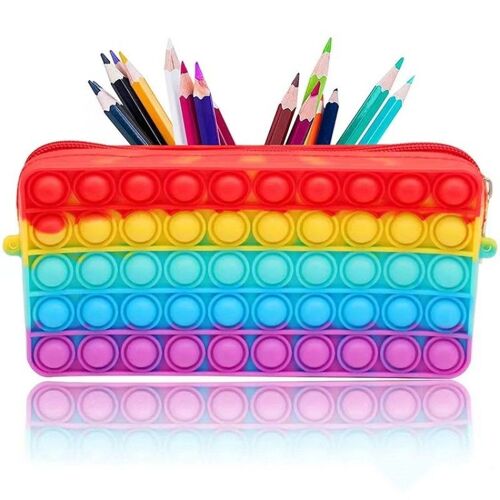 Trousse à crayons sensorielle en Silicone, nouveauté, créative, Pop, Fidget It, trousse à crayons à bulles, trousse de papeterie d'étude, sac de rangement, trousse de maquillage
