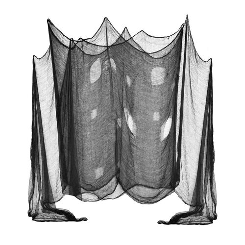Filet En Gaze Noire Pour Halloween,, Grande Grille, Pour Fenêtre, Porte, Robe Fantaisie, Accessoires De Fête, Décoration De Maison Hantée