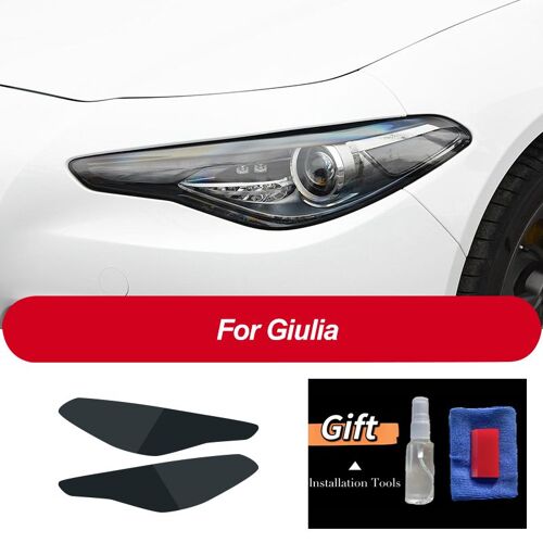 Film De Protection Pour Phares De Voiture, Autocollant En Tpu Transparent Noir Pour Alfa Romeo Giulia 952 Stelvio 949, 2 Pièces