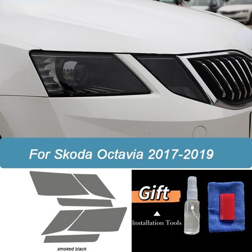 Film De Protection Pour Phares De Voiture, Autocollant En Vinyle Transparent Tpu Noir Fumé, Pour Skoda Octavia 3 Facelift 2017 2018 2019