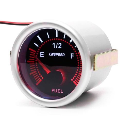 Jauge De Niveau De Carburant, 2 ''52mm, Avec Capteur De Carburant, Pointeur Rouge E 1/2 F 12v