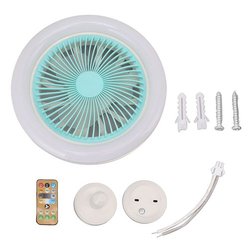 9,8 pouces ventilateur de plafond lumière petit E27 36W silencieux réglable LED ventilateur de plafond pour chambre d'enfants chambre 86-265V bleu