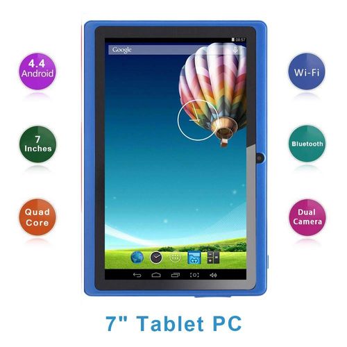 Haehne 7 Pouces Tablette Tactile, Google Android 4.4 Quad Core Tablet PC, 512Mo RAM 8Go ROM, Double Caméras, WiFi, Bluetooth, Ble